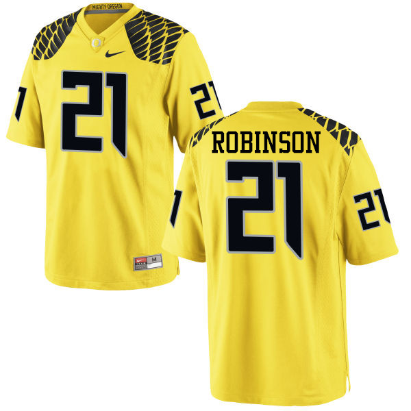 Men #21 Tyree Robinson Oregon Ducks College Football Jerseys-Yellow - Click Image to Close